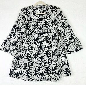Ali Miles Monochrome Abstract Buttoned Jacket